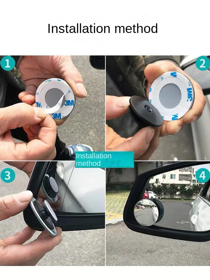 360° Adjustable Car Blind Spot Mirror - Wide Angle Rearview Safety Lens