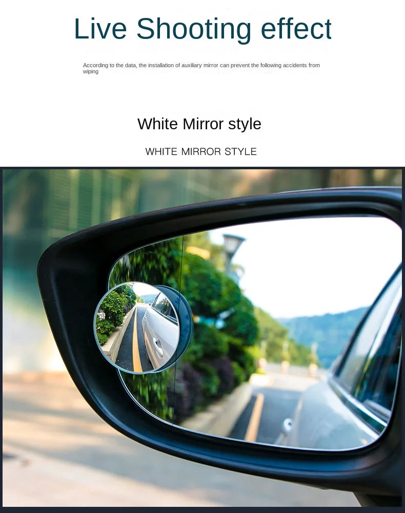 360° Adjustable Car Blind Spot Mirror - Wide Angle Rearview Safety Lens