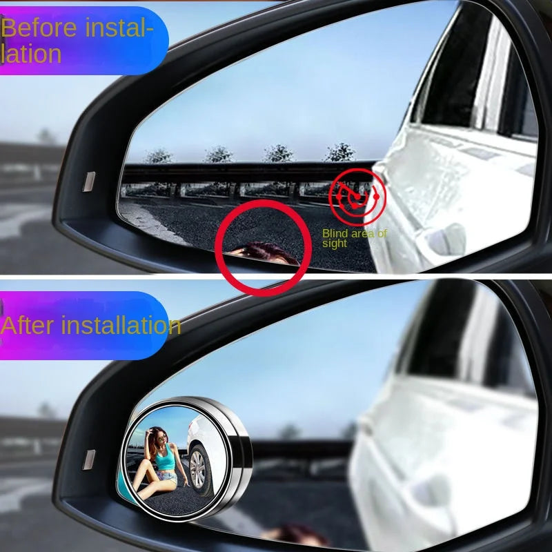 360° Adjustable Car Blind Spot Mirror - Wide Angle Rearview Safety Lens