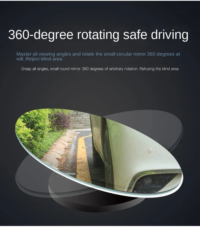 360° Adjustable Car Blind Spot Mirror - Wide Angle Rearview Safety Lens